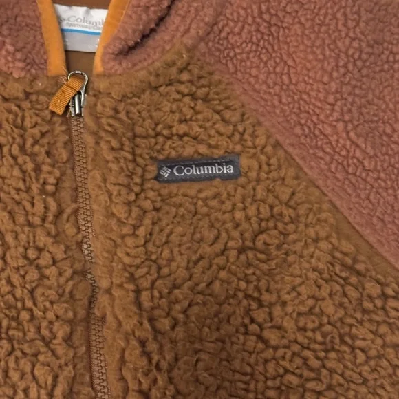 Columbia Brown Bear Fleece Kids Outerwear One Piece Fold Over Hands & Feet 12-18 - Picture 3 of 8